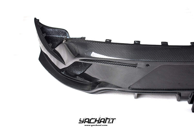 YCPCTC006LCF 2019-2022 Porsche Taycan J1 44S Mansory Style Rear Bumper Diffuser CF (5).jpg