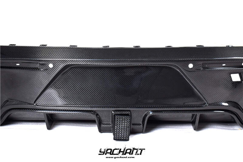 YCPCTC006LCF 2019-2022 Porsche Taycan J1 44S Mansory Style Rear Bumper Diffuser CF (6).jpg