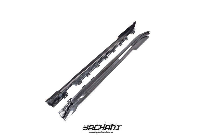 YCPCTC007LCF 2019-2022 Porsche Taycan J1 44S Mansory Style Side Skirts CF (4).jpg