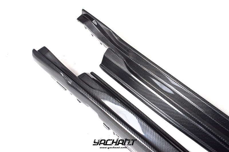 YCPCTC007LCF 2019-2022 Porsche Taycan J1 44S Mansory Style Side Skirts CF (19).jpg