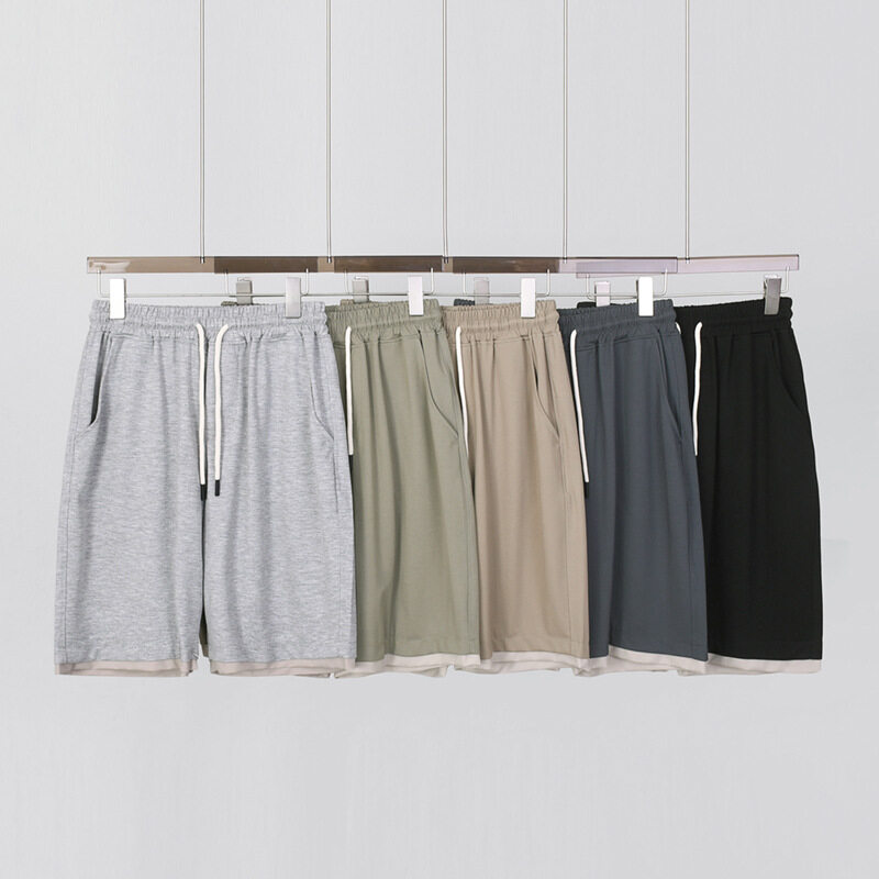 Custom Solid Color Elastic Waist Men Shorts