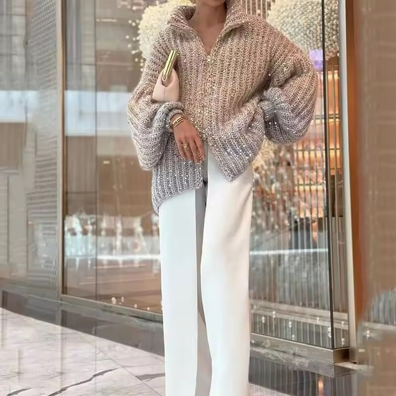 women thick sweater coat