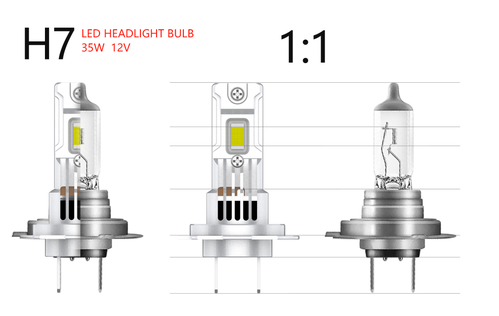 Golongtech I55 led 55w car headlight bulb LED headlight super bright H7 led headlight