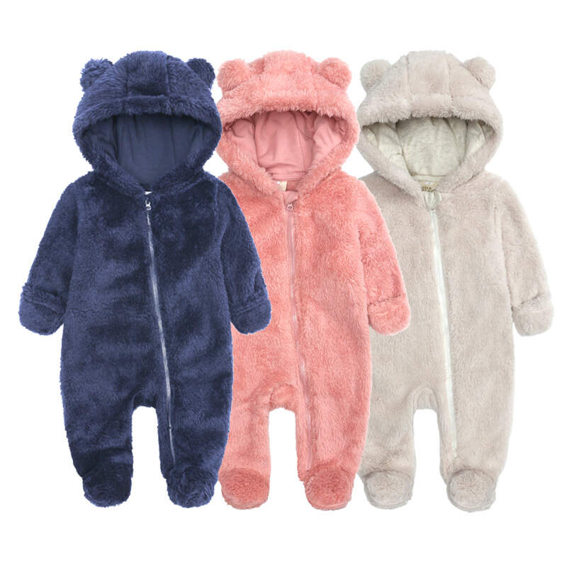 Solid color flannel children's onesie