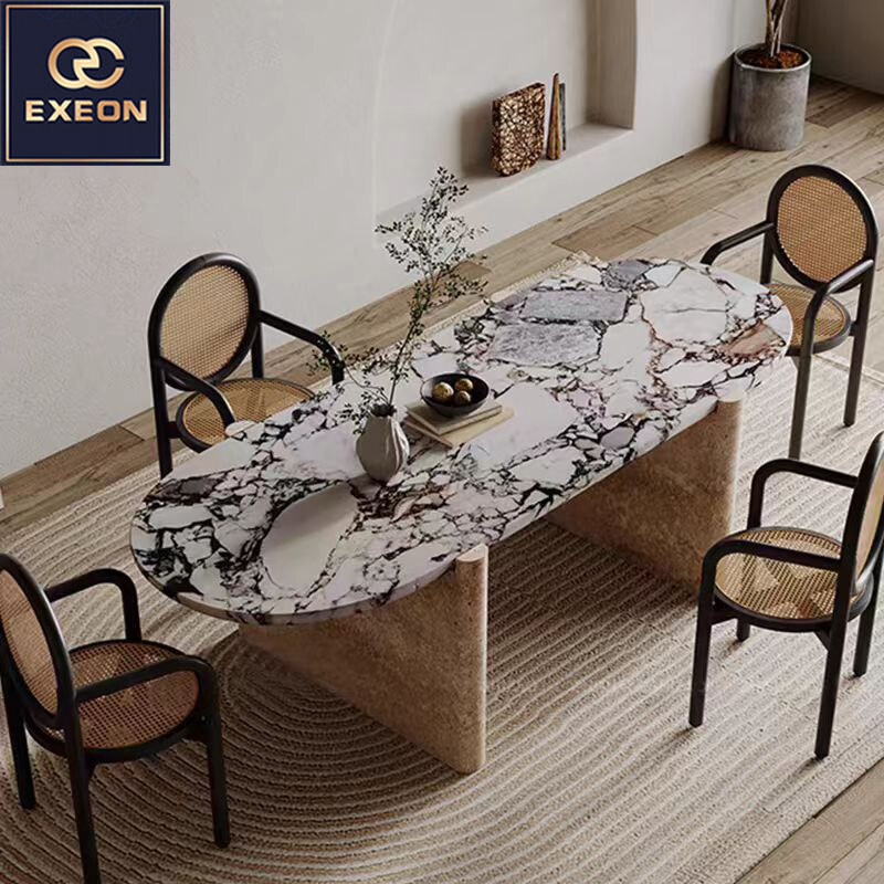 Oval dining table in modern luxury design