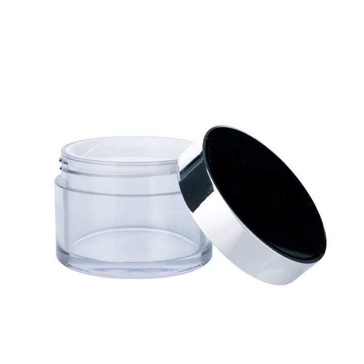 CJ010 100ml Transparent Cream Jar, vacuum cream jar, bright silver cap jar, cosmetic jar manufacturer, plastic jar supplier, skincare packaging factory, OEM cream jar, China plastic jar vendor, private label cream jar, bulk cosmetic jar wholesale, custom vacuum jar, ODM airless jar, plastic jar exporter