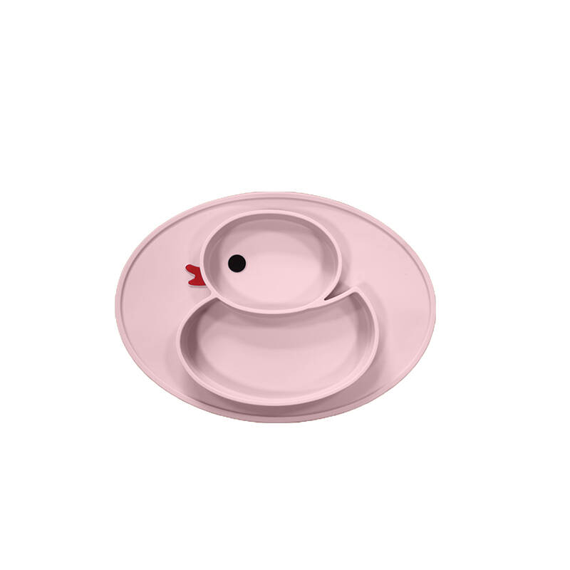 silicone duck baby feeding plate