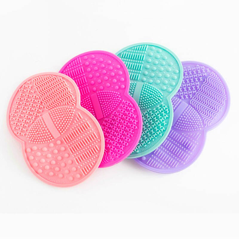 silicone small apple makeup brush cleaning pad