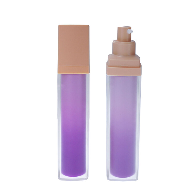Purple gradient vacuum bottle PP airless bottle can be used for lotion filling.