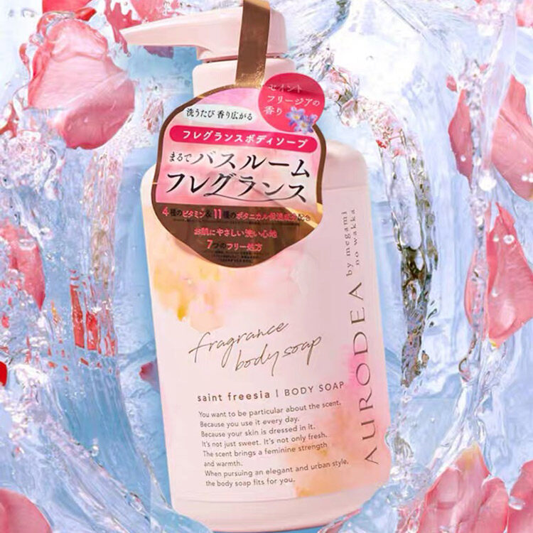 Wholesale 500ml Shower Gel Pump Bottle Pink Japanese Goddess Shower Gel Plastic Bottle Plastic Shampoo Bottle