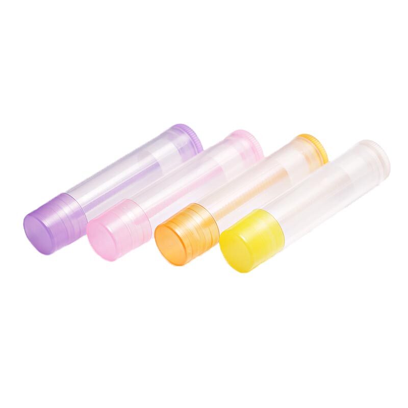 3.5g Colorful Transparent Round Plastic Lipstick Tube