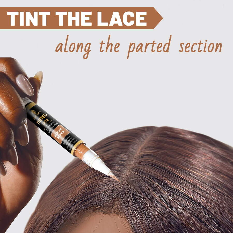 Tinted Lace pen;Dark Brown Wig Lace Tint;Lace Parting Pen;Lace Tint Brush Applicator