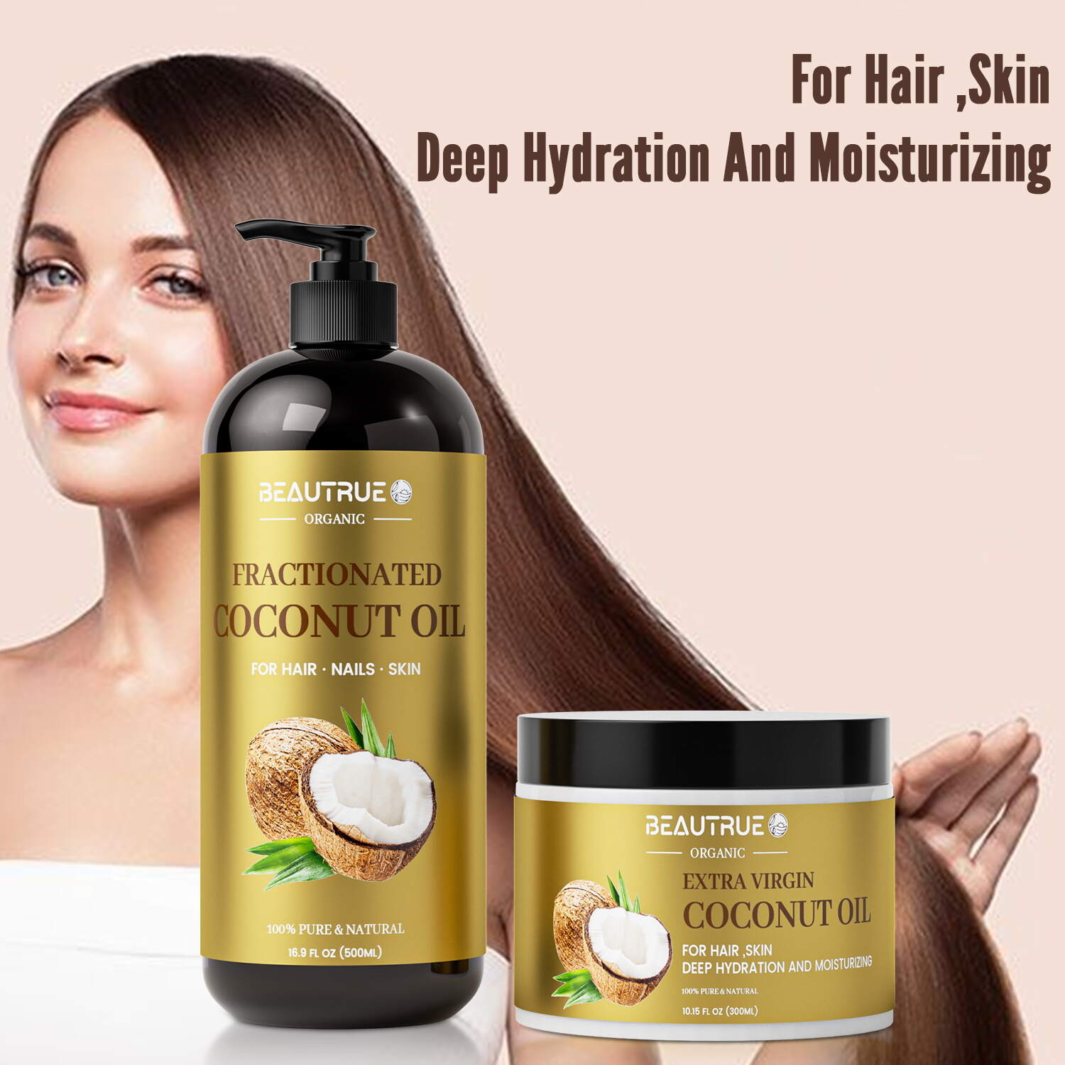 YOUR LOGO Coconut Oil Shampoo and Hair Mask Moisturizing and Repairing Shampoo Suitable for Neutral Dry and Damaged Hair