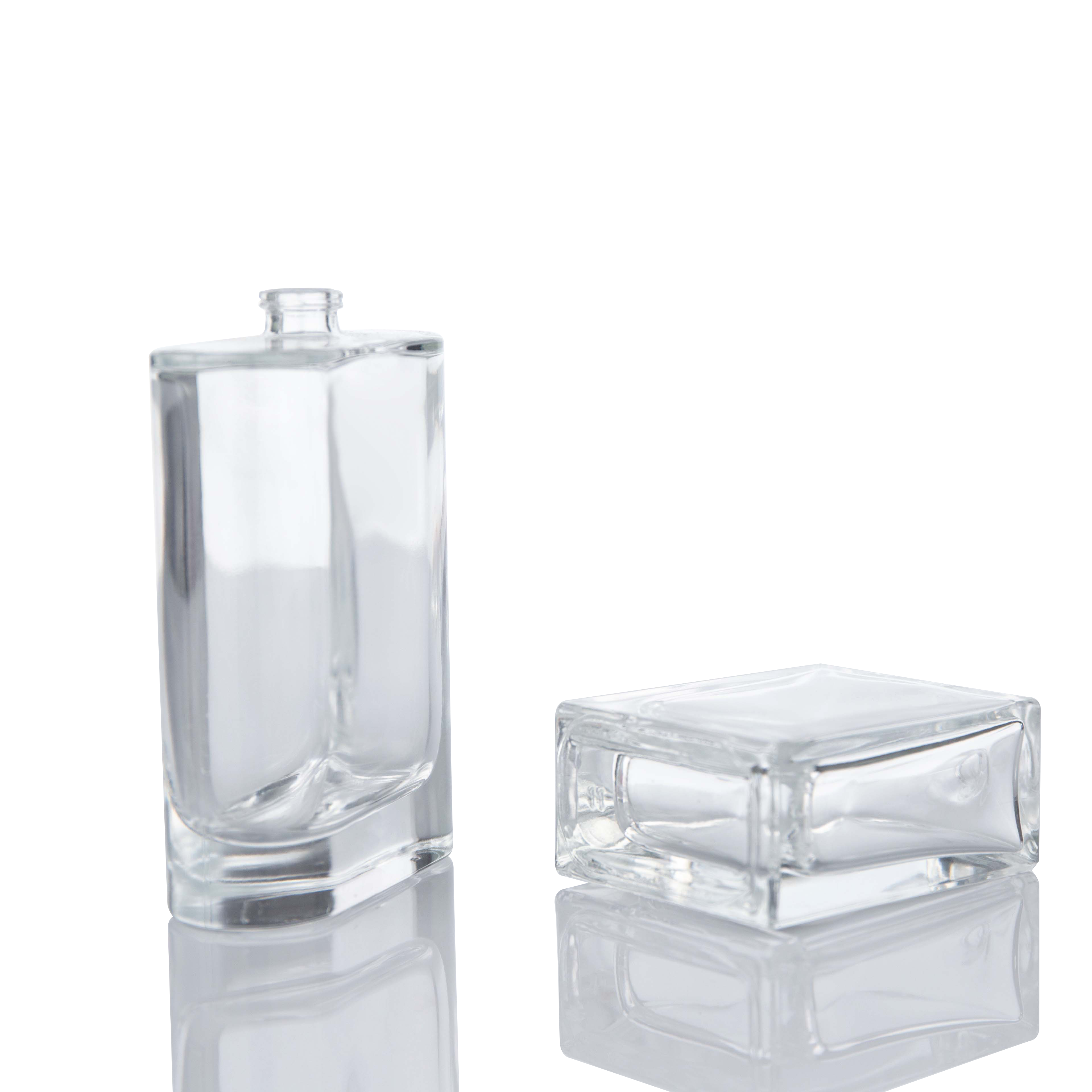Luxury Square Perfume Spray Bottle High-end , 50ml Empty Glass Perfume Bottle with Lid and Case