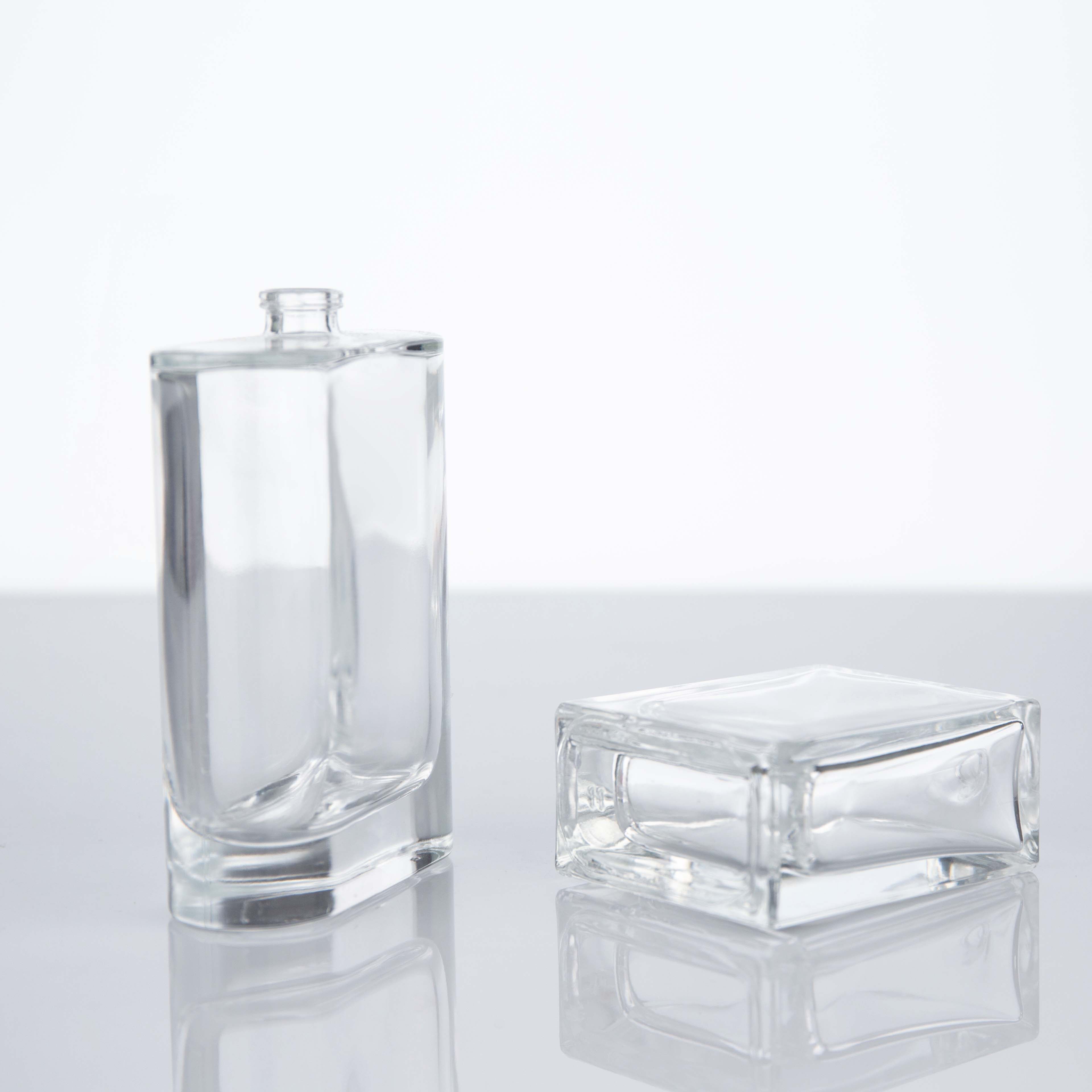 Elegant 30ml/50ml/100ml flat column round carabiner perfume bottle glass perfume bottle custom logo perfume bottle with box