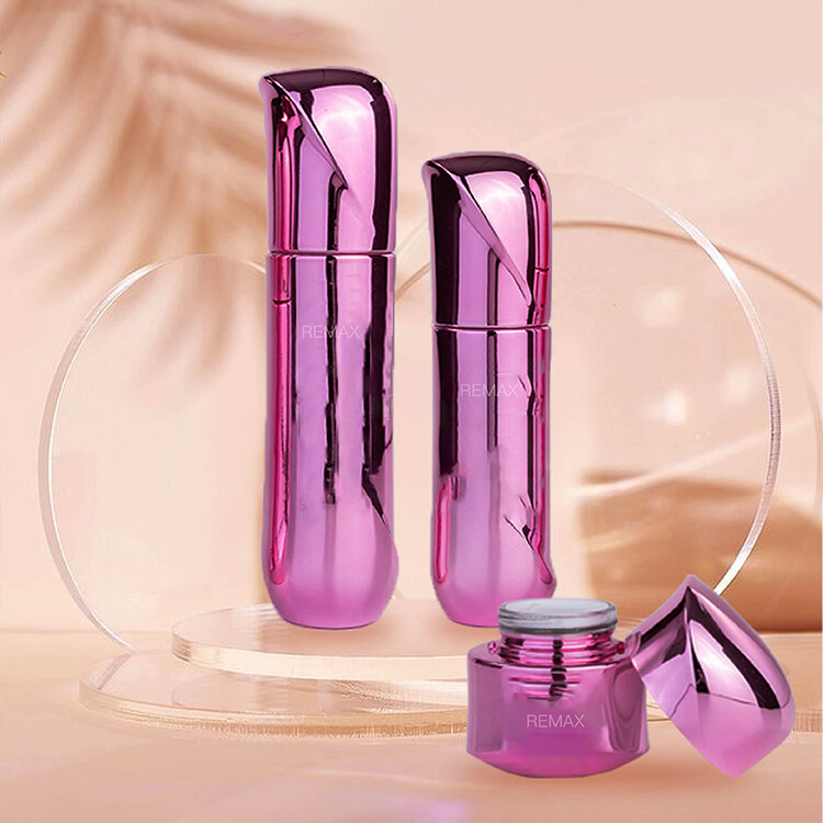 Hot sale 100/120ml Pink smooth bottle with pink cap for empty skincare packing bottle