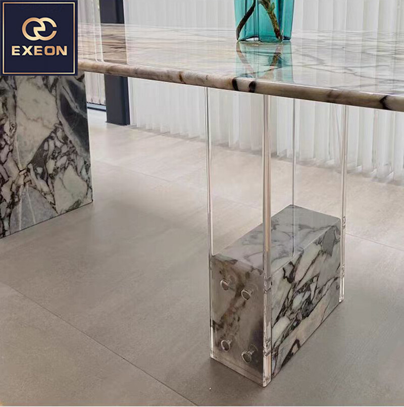 Italian light luxury luxury marble rectangular dining table