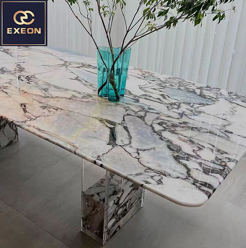 Italian light luxury luxury marble rectangular dining table