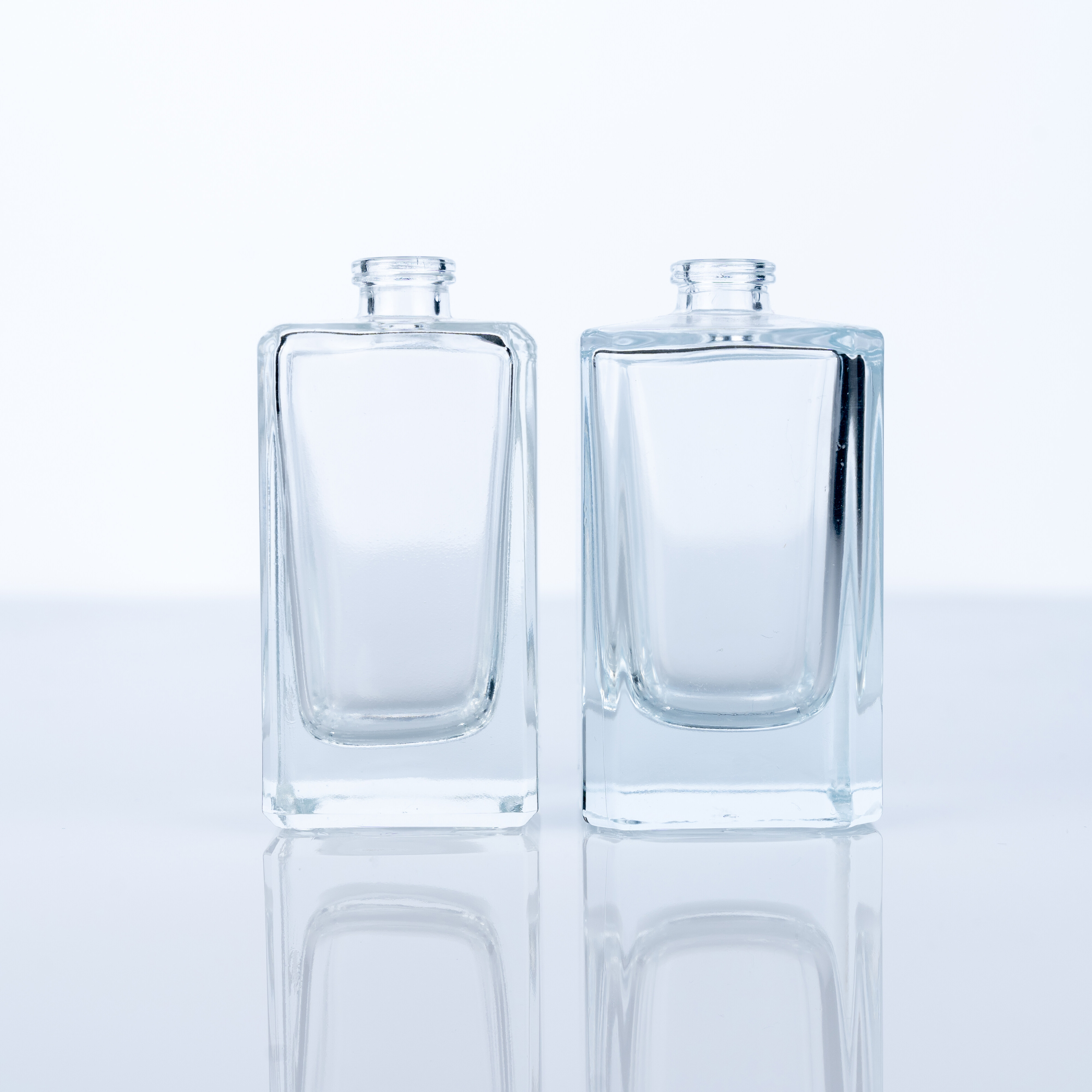 50ml Glass Clear Square Bayonet Perfume Bottle Set of Two