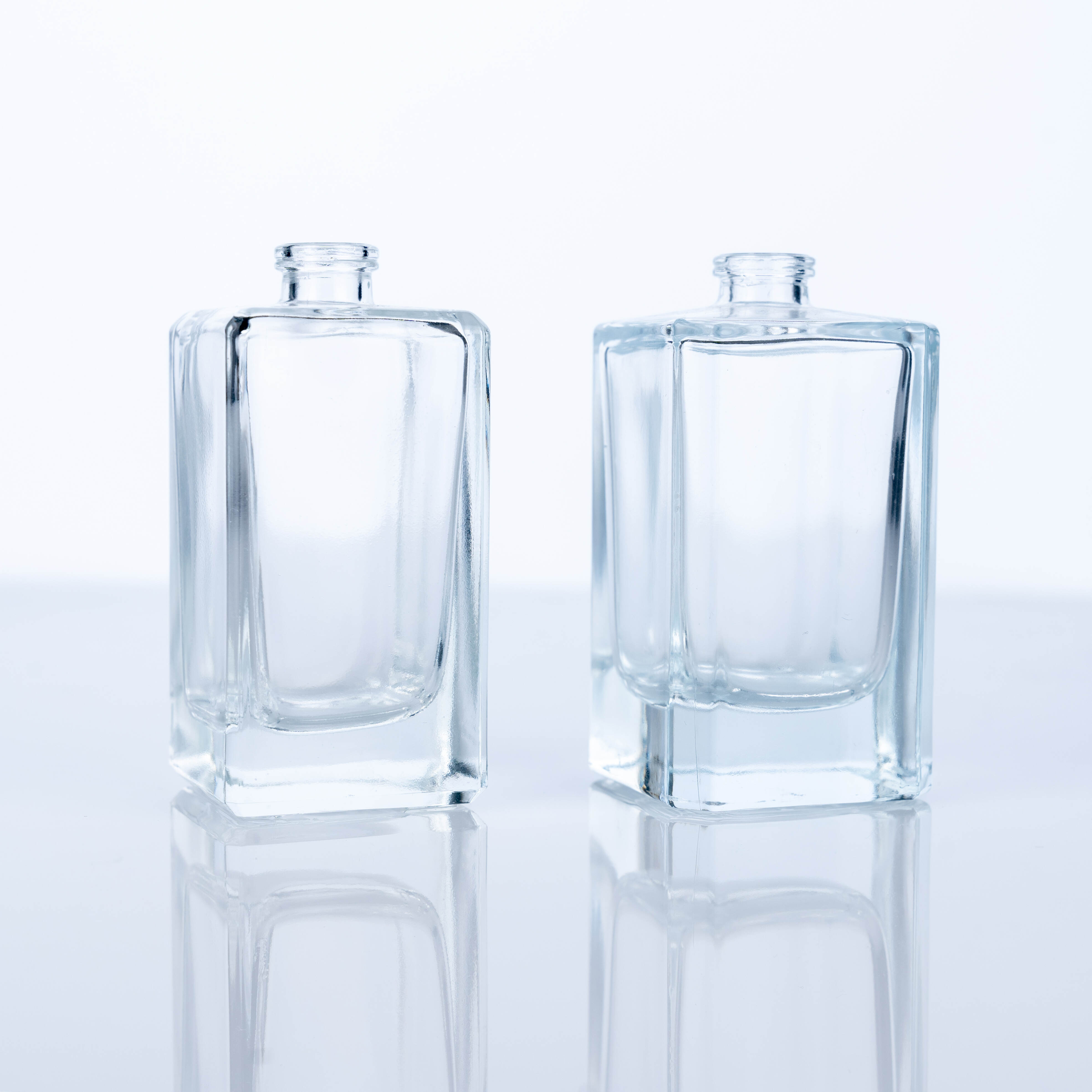 50ml Glass Clear Square Bayonet Perfume Bottle Set of Two Supplier