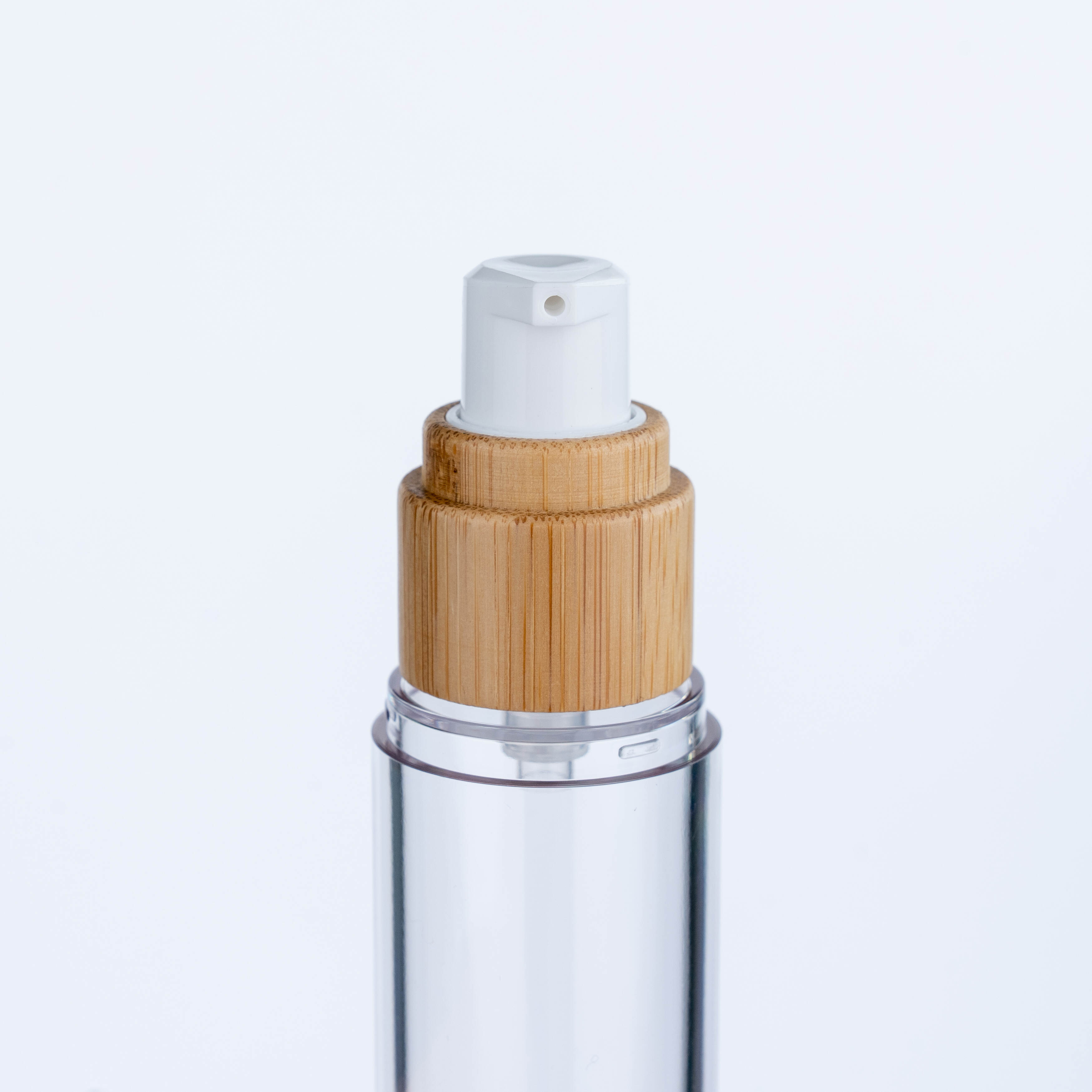 Custom Bamboo Wood Transparent Plastic Vacuum Bottle