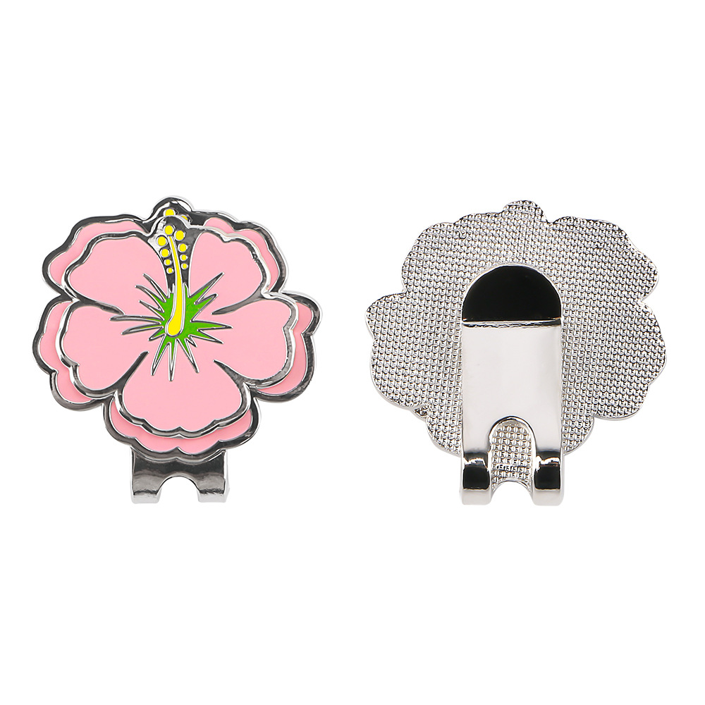 Mk06 Golf Ball Marker e Novety Hat Clip Set Flower Glove Hat Chap Clip