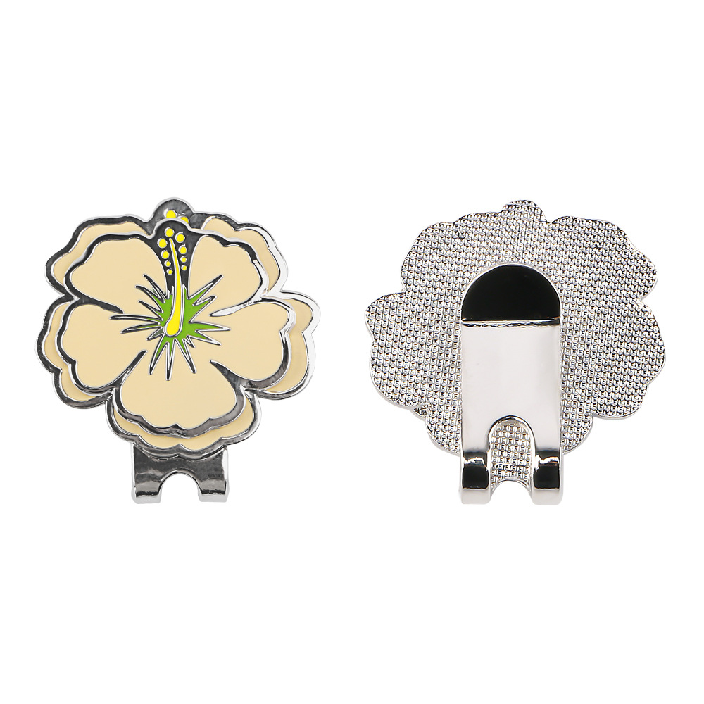 MK08 Golf Ball Marker e Novety Hat Clip Set Flower Glove Hat Chap Clip