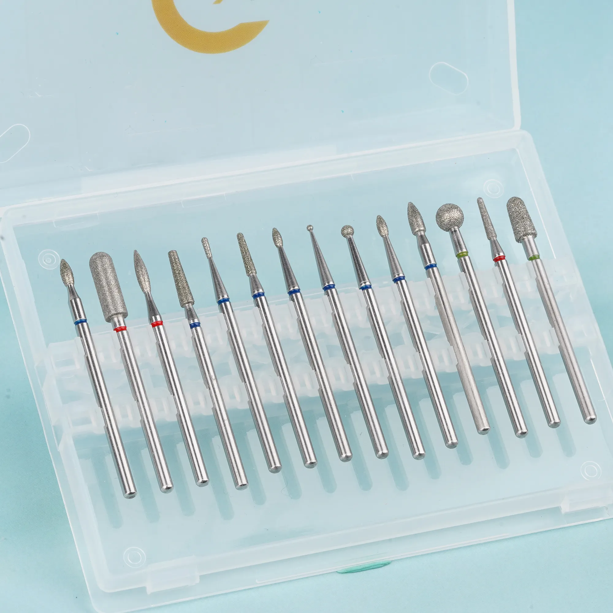 14pcs/set Diamond Diff Nail Bits Set Gel Акриловая полиликера для кутикулы чистая маникюр инструменты