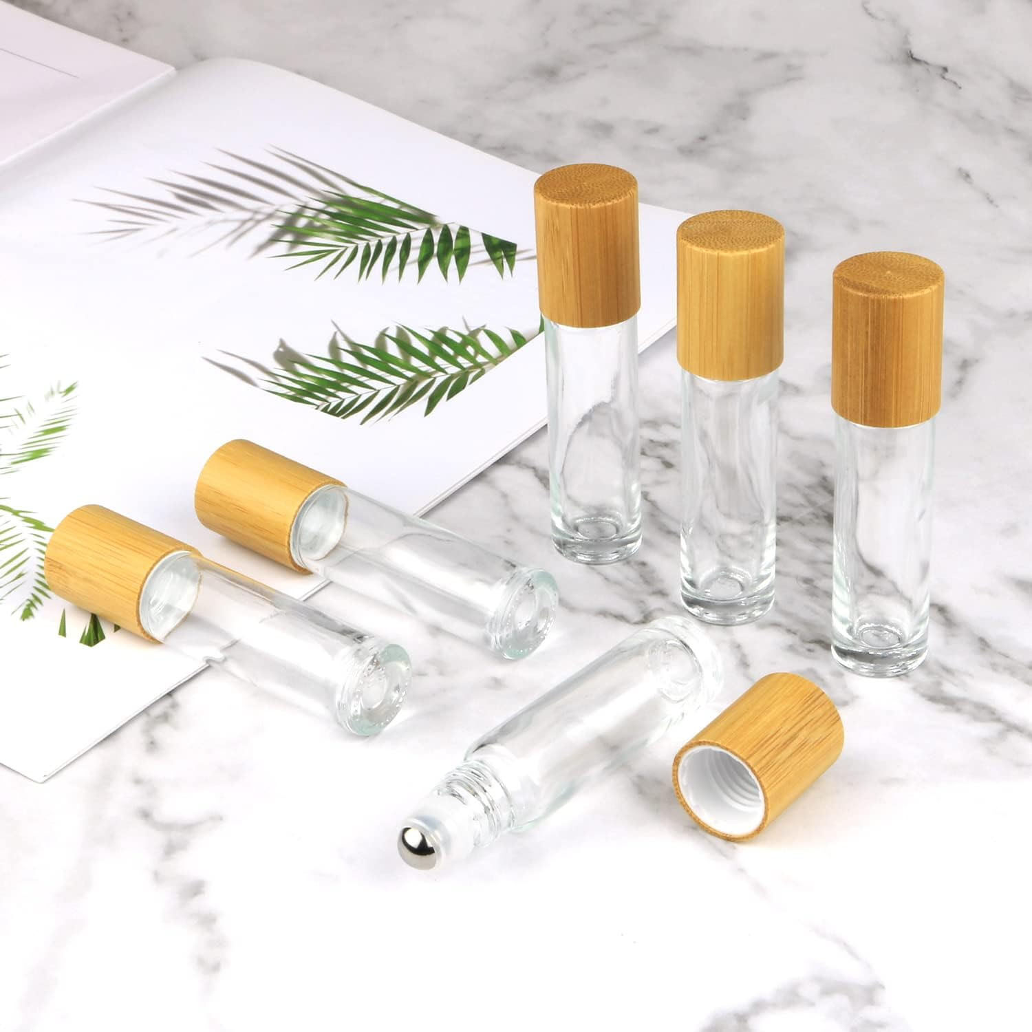 10ml Clear glass tumbler with bamboo lid