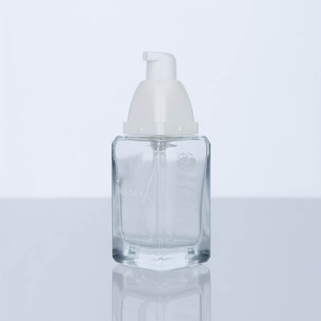 50ml Square Clear Glass Lotion Bottle