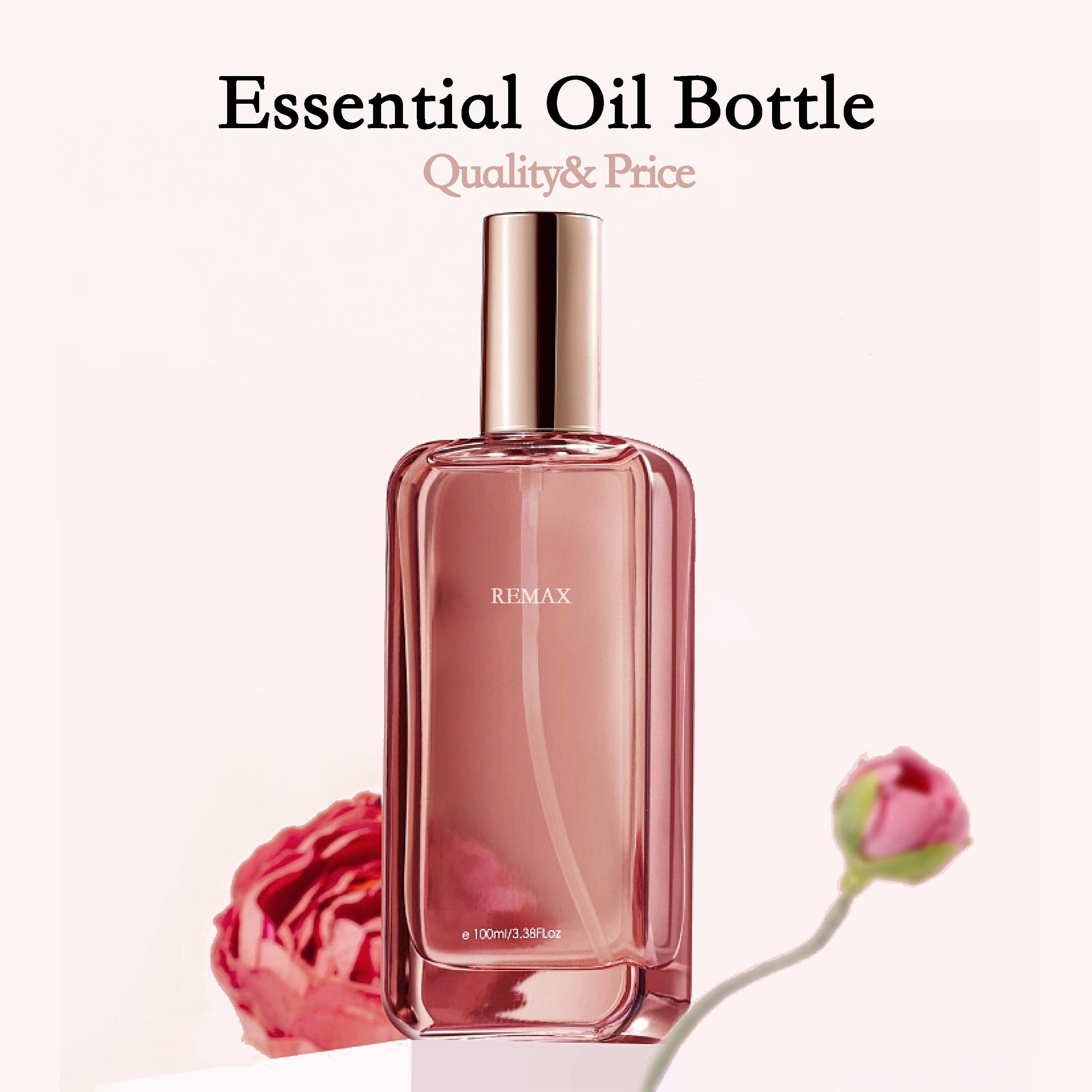 100ml Rose Gold Transparent Bottle with Golden Cap Lotion Bottle Can be used for cosmetics