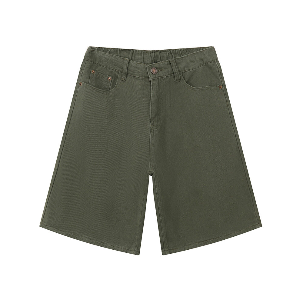 Green Casual Straight Men Jeans Shorts