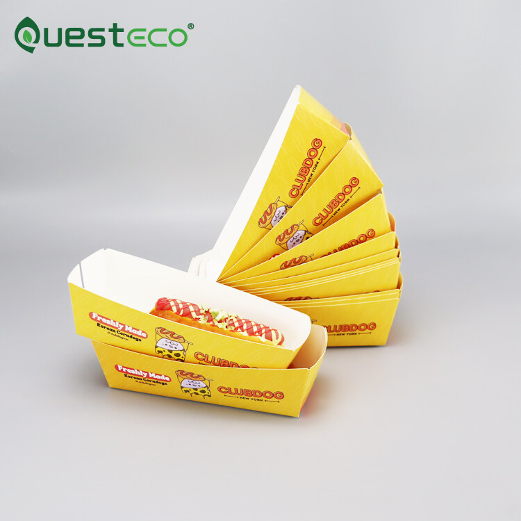 Box for Sandwich Hot Dog High Speed Automatic Biodegradable Hot Dog Box Pap Kraft Box for Hot Dog