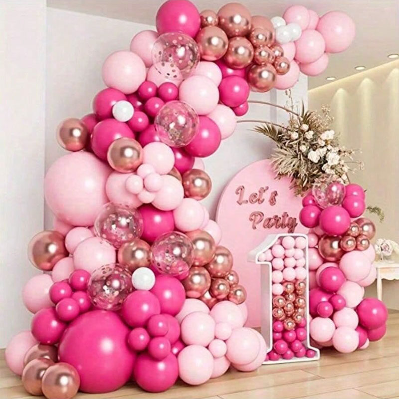 141 Sets Of Pink Rose Gold Balloon Wreath Sets