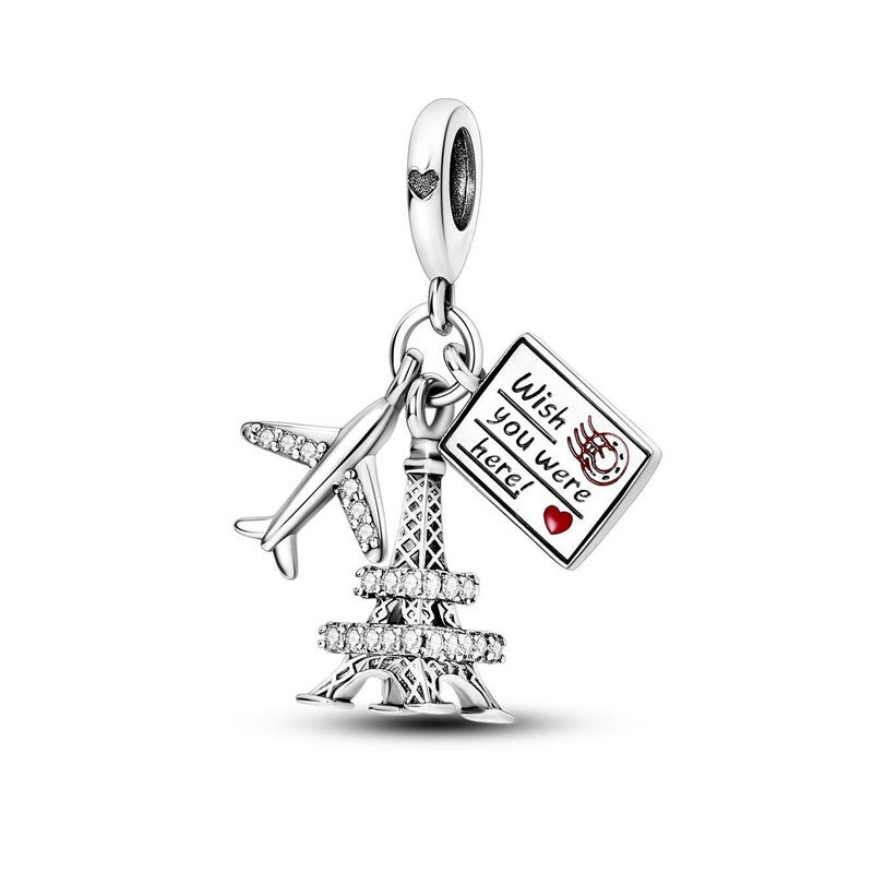 1pc Travel Collection Plane Tower Camera Suitcase Charm