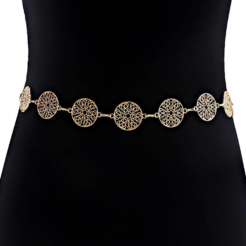 Hollow Out Round Decor Chain Belt