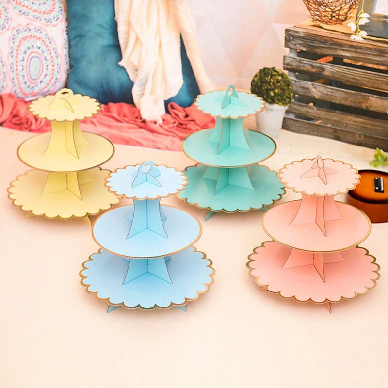1pc Three-Layer/Single-Layer Candy-Colored Cake Stand  Decoration Table