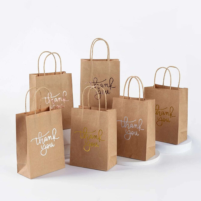6pcs Letter Graphic  Portable Paper Gift Wrapping Bag