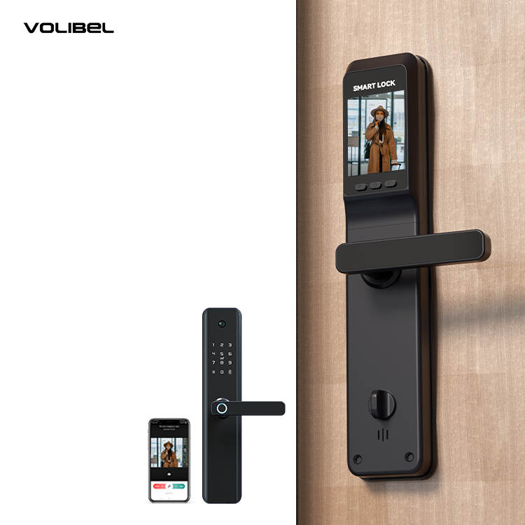 Volibel OEM Home Security Smart Digital Biometric Fingerprint Lock Rfid Card Wifi App Tuya Smart Door Lock With Camera