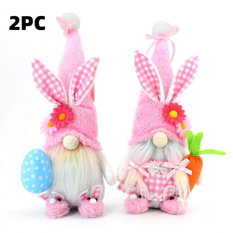 1pc/2pcs,  Easter Bunny Gnomes Plush Decor Gifts