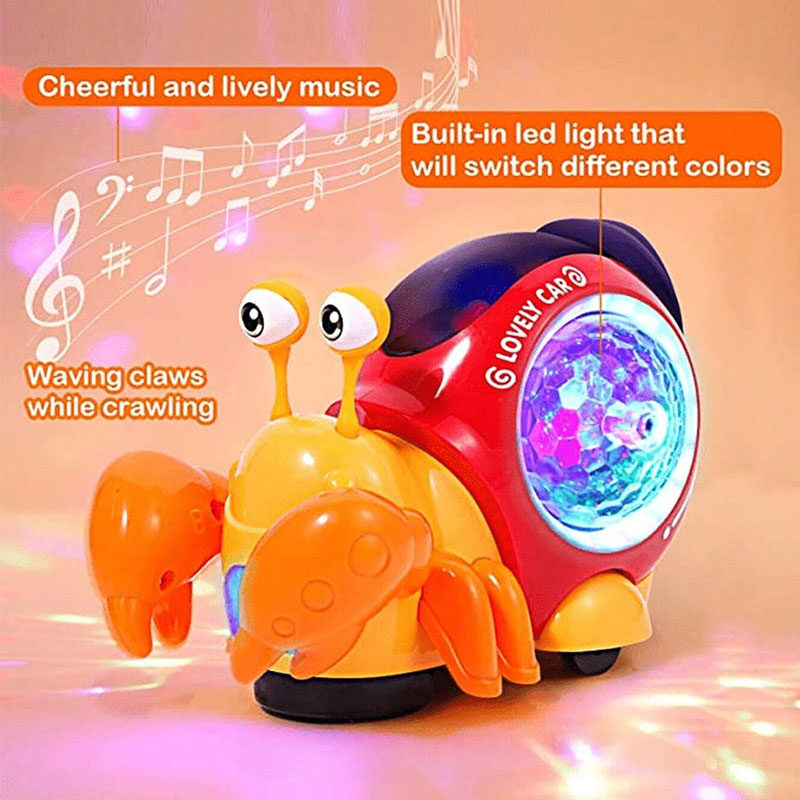 1pc Unisex Kids' Electric Universal Snail & Crab Car