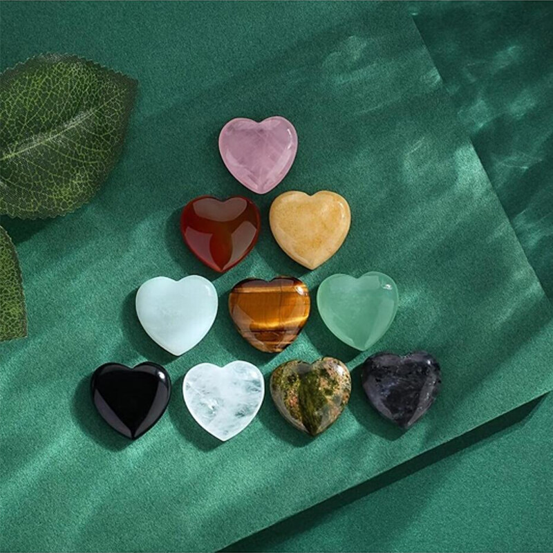 Wholesale 10 PCS Heart Crystals Natural Stones Palm Mother's Day Gift