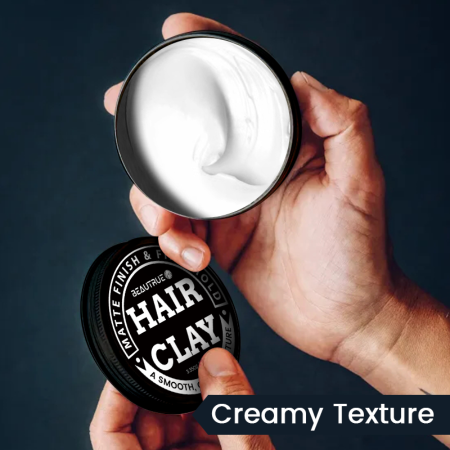 hair clay;hair styling clay;matte finish hair clay;hair cream;hair texture cream;hair texture clay;medium hold hair clay