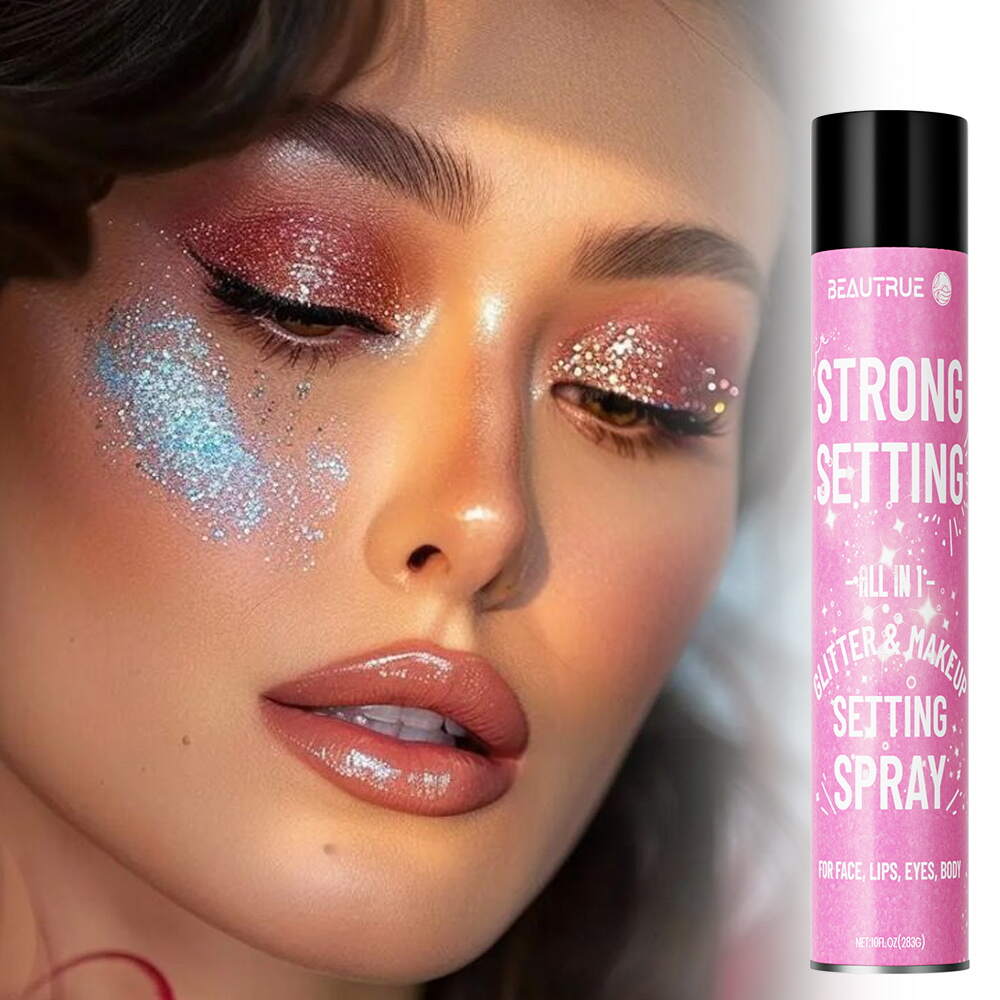 YOUR LOGO Glitter & Makeup Setting Spray Glitter Spray for Face Makeup Absorbs Oil for Blurred Matte Finish