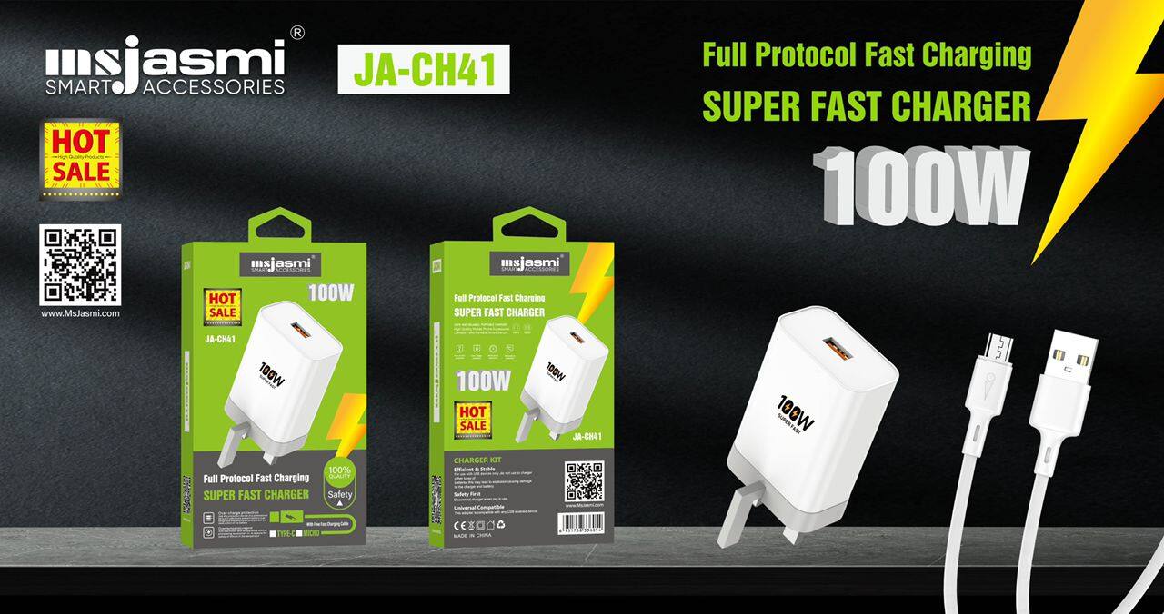100w fast chargers with type c cables