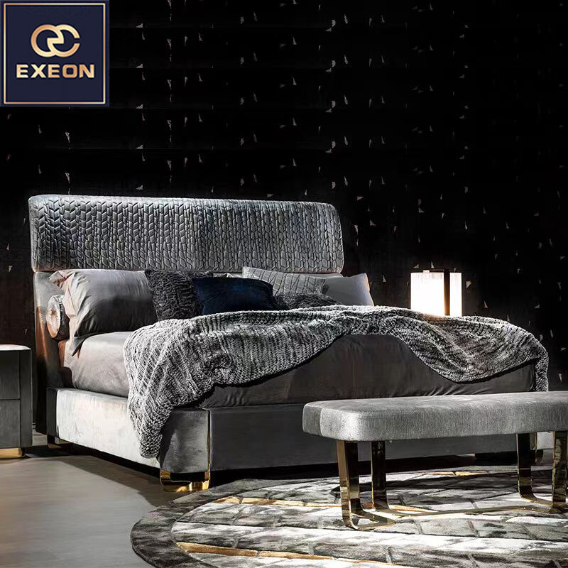 Modern Italian light luxury luxury high-grade double bed