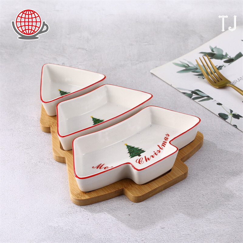 christmas tree tableware, dish and bowl set, fine porcelain china