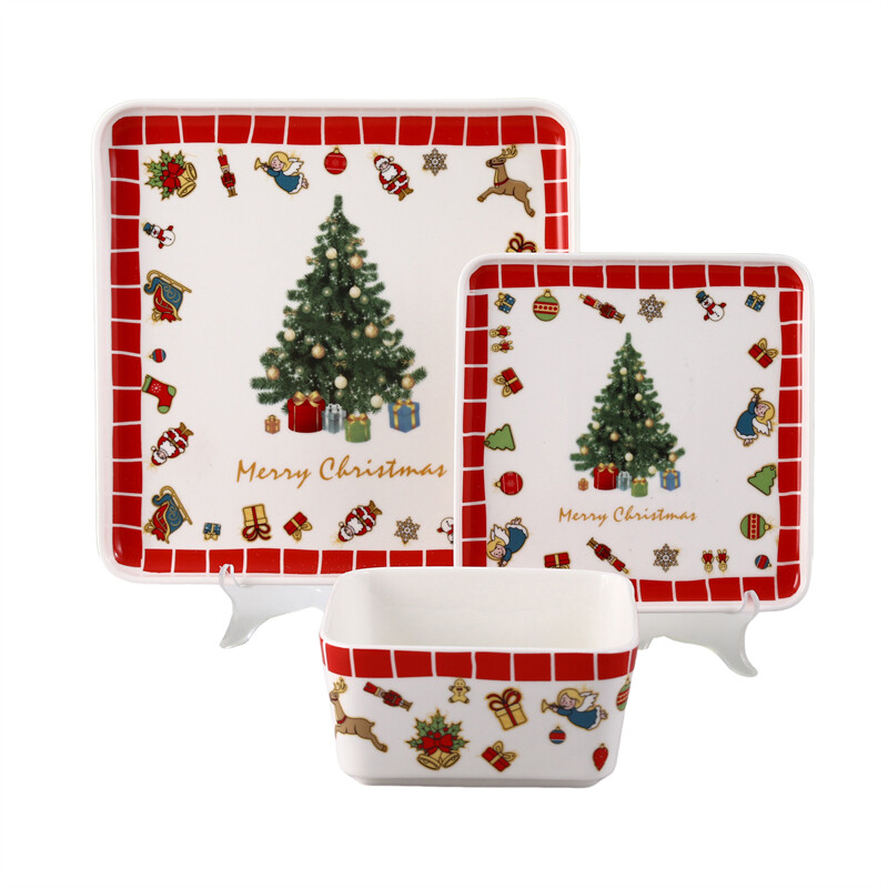 christmas tree tableware, dish and bowl set, fine porcelain china