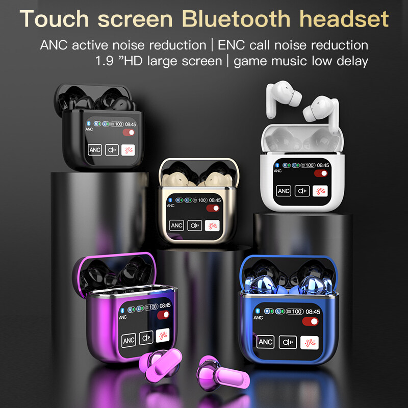 SE60  Wireless5.4 TWS With ANC Active Noise Reduction Earbuds, Touch Screen Color Screen, LCD Power Display, HIFI Stereo, Large