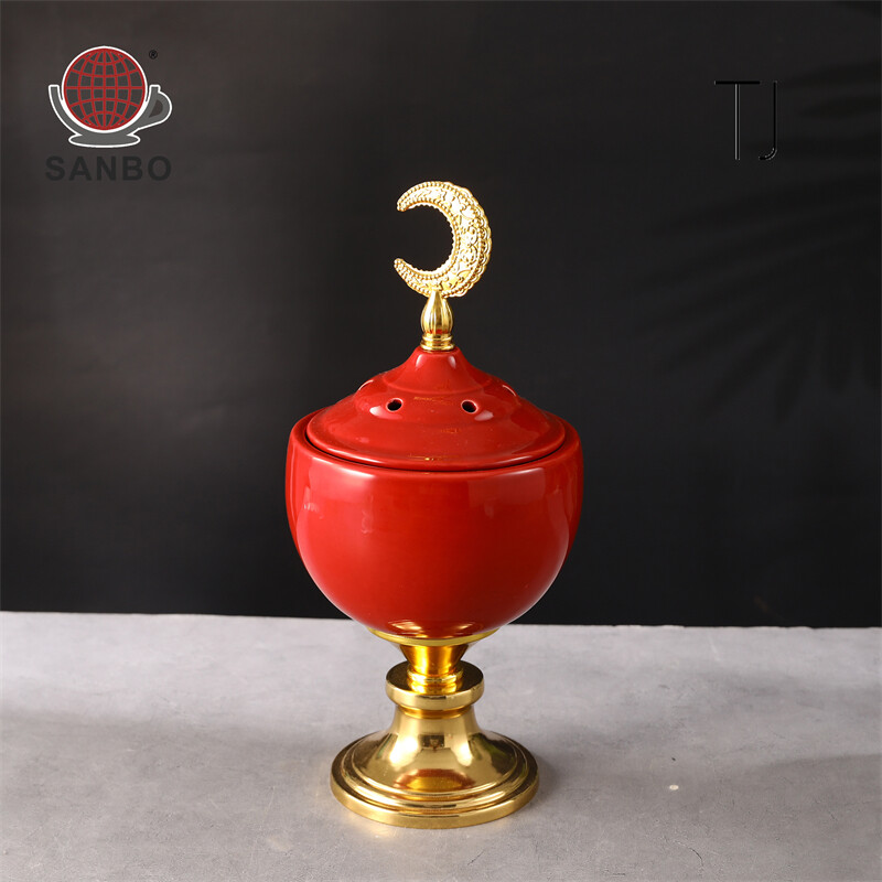 moon incense burner, porcelain incense burner, incense bakhoor burner